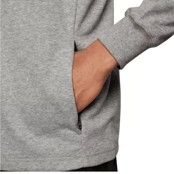 Air Jordan Large Retro Gray Black Pullover Fleece Hooded Pocketed Sweatshirt New - Picture 8 of 11